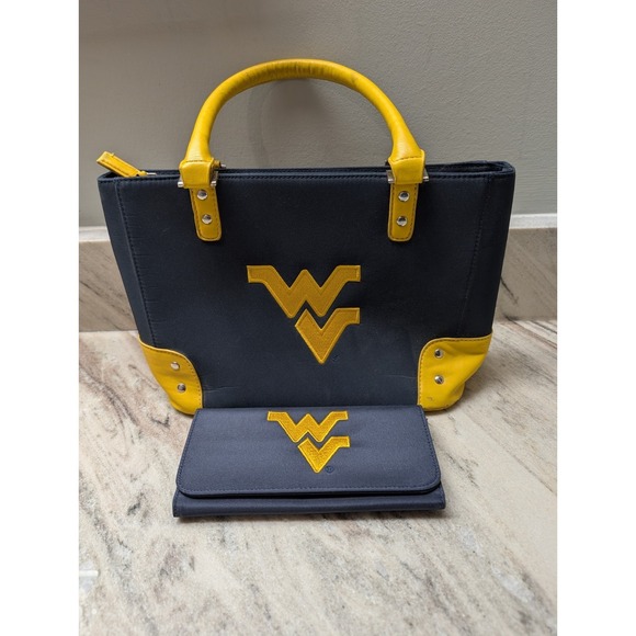 Sandol Handbags - WVU Mountaineers  Tote & Wallet West Virginia University Blue & Gold